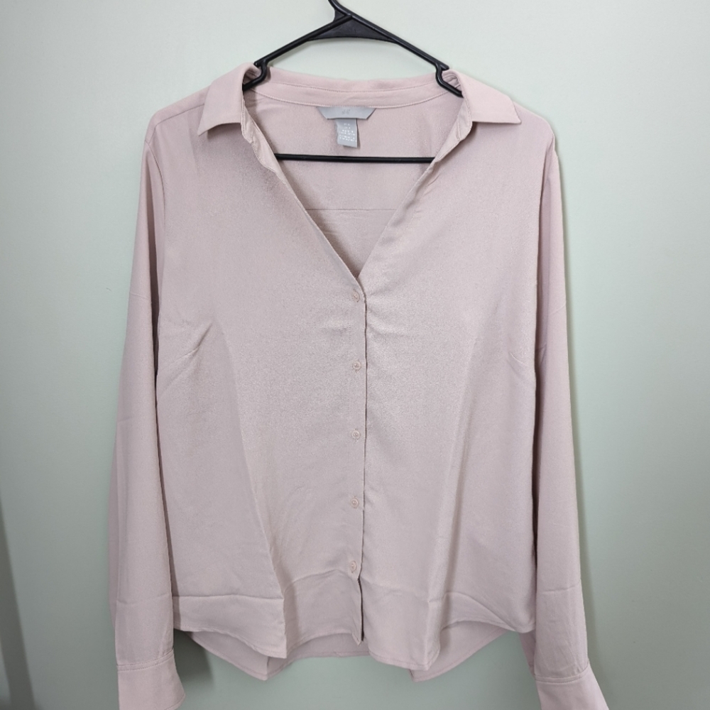 H&M Blush Pink Button Down Blouse